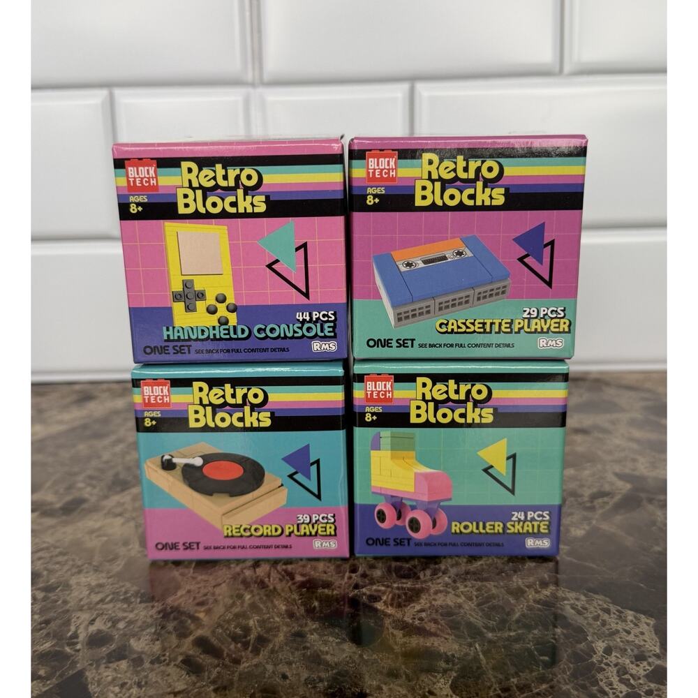 Retro Blocks Mini Block Tech (Lot of 4) - Brand New & Sealed
